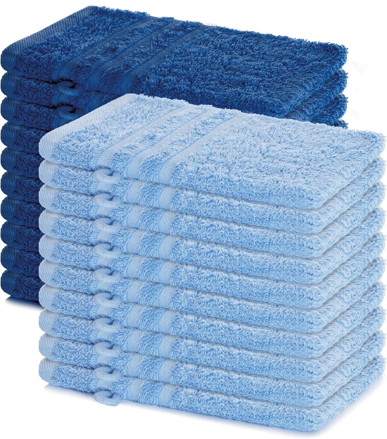 Набор мочалок для мытья 20 шт, Lavea, хлопок, 15x21 см, Dolphin Blue & Royal Blue