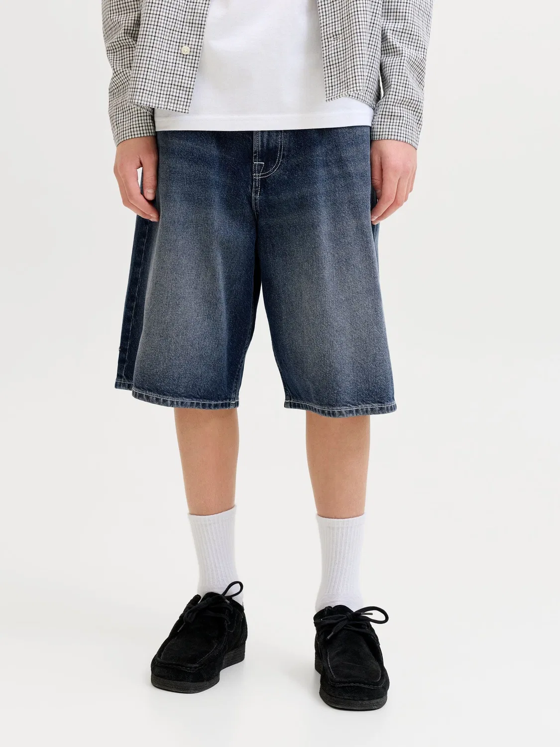 Шорты джинсовые синий деним Jack & Jones Junior, синий — фото 3
