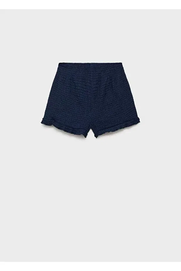 Детские шорты для девочек с завышенной талией Mango Kids, Navy Blue — фото 3