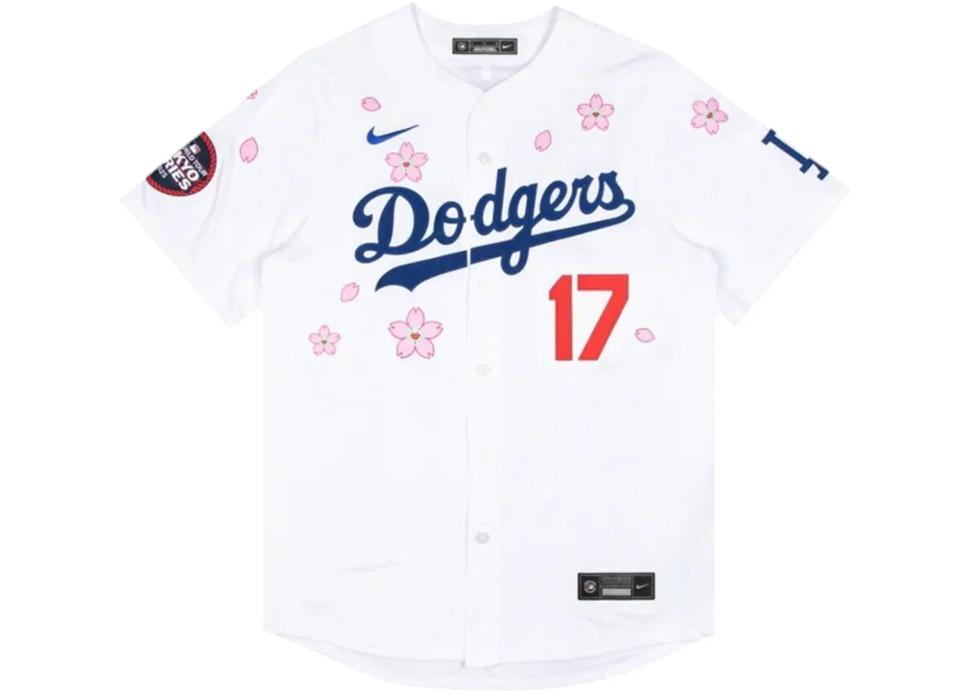Мужская бейсбольная джерси с принтом Nike x Takashi Murakami x MLB World Tour Tokyo Series 2025 Dodgers Ohtani Kanji, White — фото 2