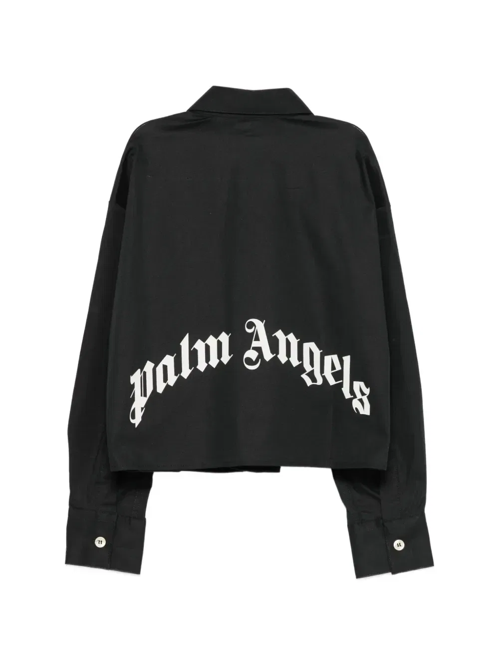 Рубашка укороченная с нашивкой-логотипом Palm Angels Kids, черный — фото 2