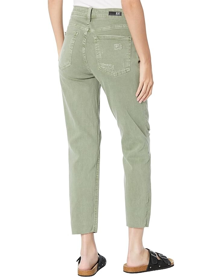 

Джинсы KUT from the Kloth Rachael High-Rise Fab Ab Mom Raw Hem in Tuscan Olive, цвет Tuscan Olive