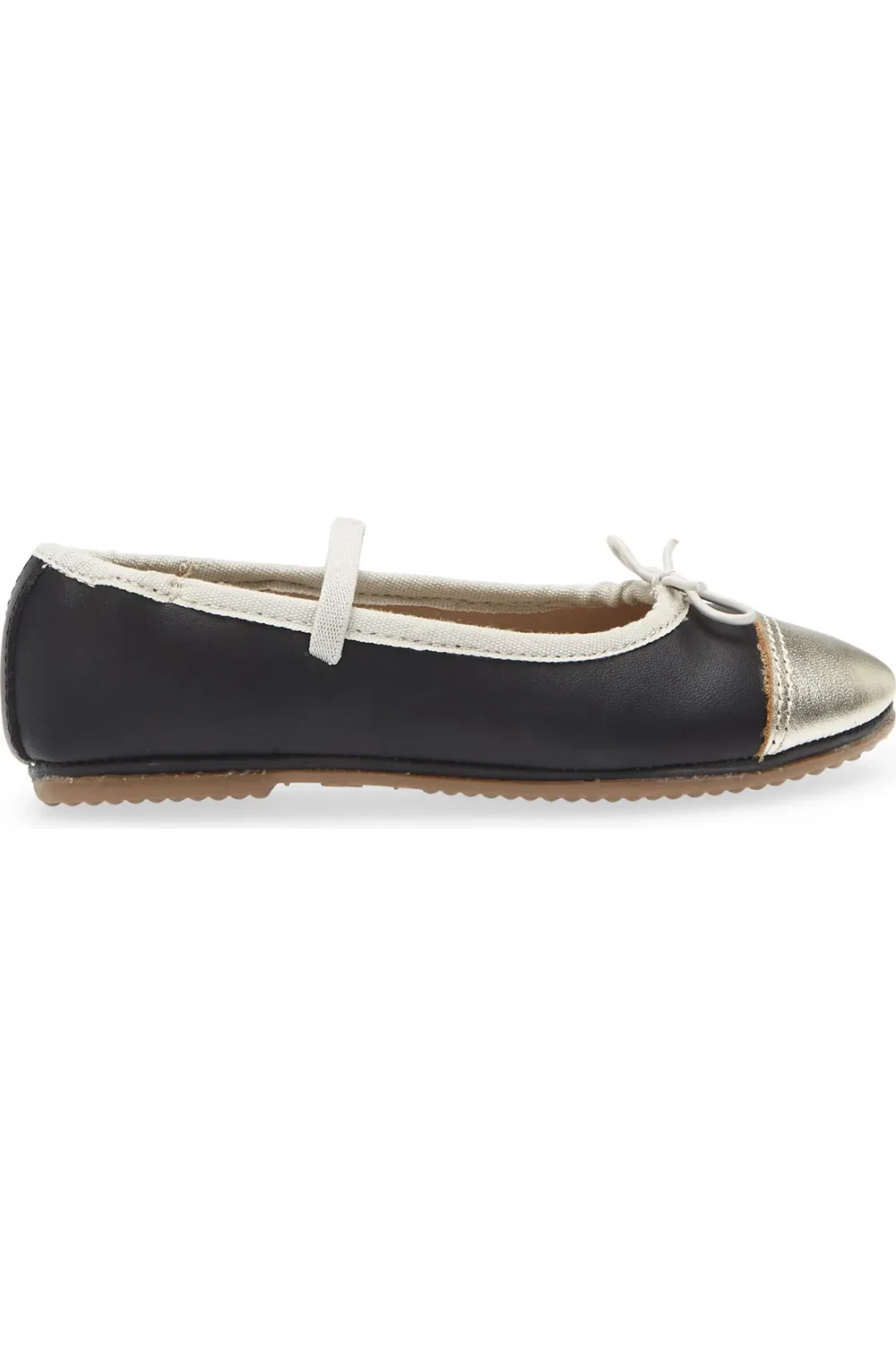 Туфли детские на плоской подошве Shanni Old Soles, черный/золотой — фото 3