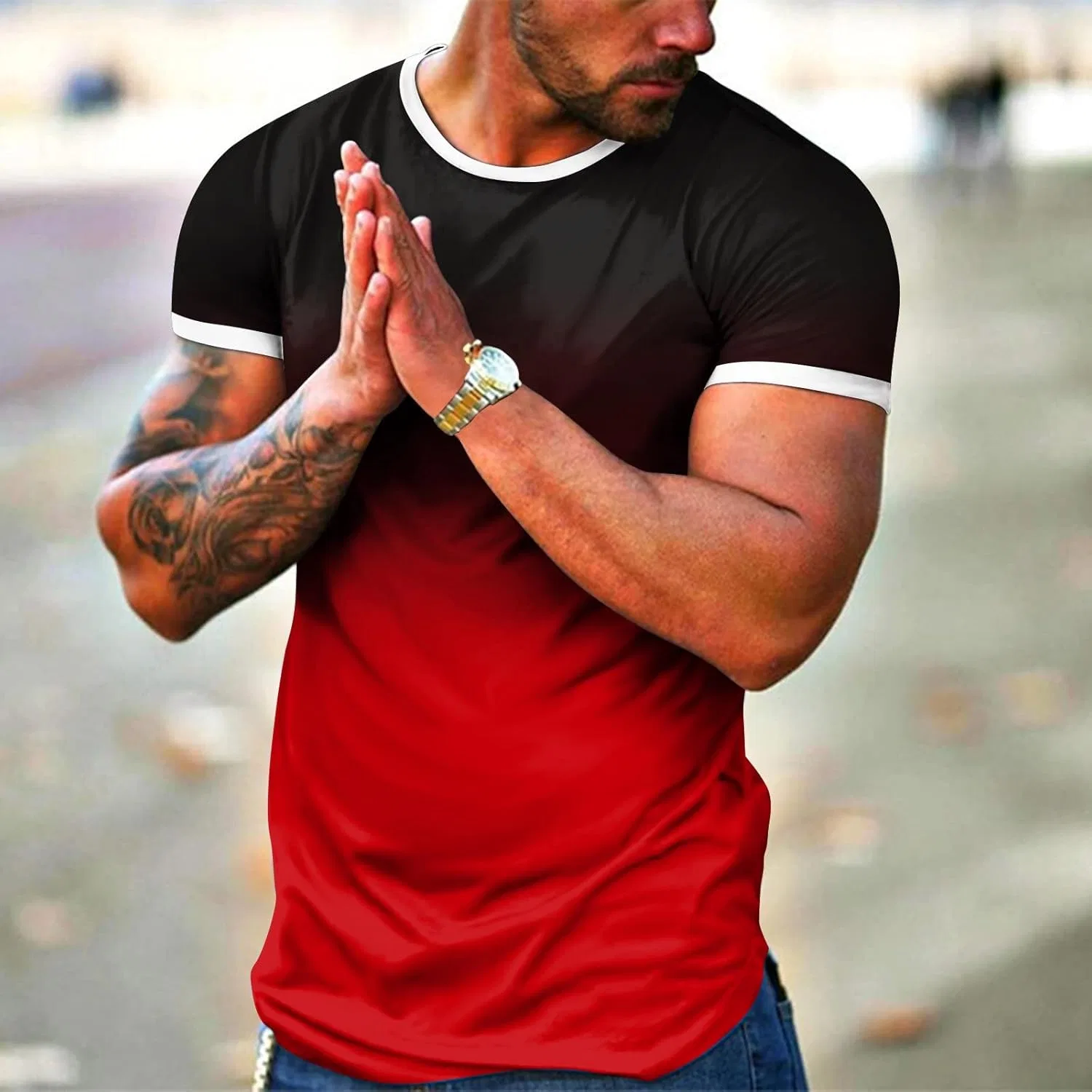 Мужская футболка с градиентом Gradient T Shirt, Red — фото 2