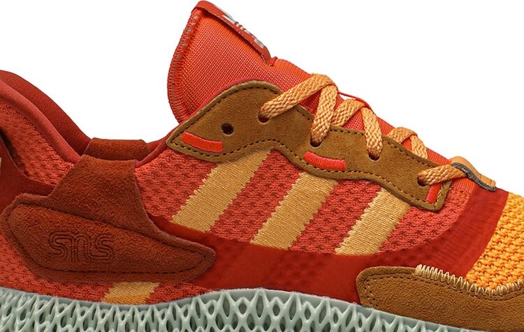 Кроссовки Adidas Sneakersnstuff x ZX 4000 4D 'Sunrise', оранжевый — фото 3