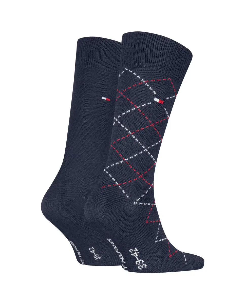 Мужские носки, комплект из 2 шт., Clásicos, Tommy Hilfiger, темно-синий