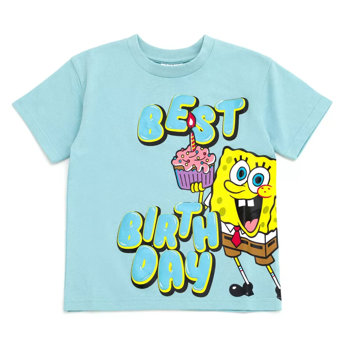Детское футболка с принтом SpongeBob SquarePants Birthday T-Shirt SpongeBob SquarePants, Mint Green