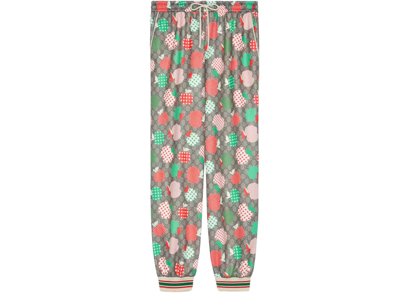Мужские спортивные штаны с принтом Les Pommes Gucci, Red/Beige/Brown