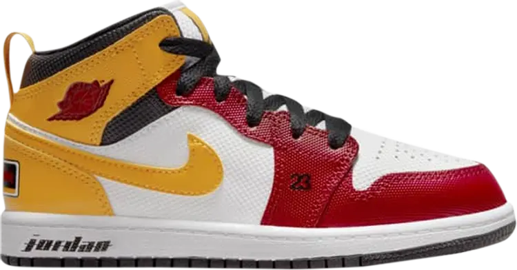 

Кроссовки Air Jordan 1 Mid SE PS Motorsport, белый, Белый;коричневый, Кроссовки Air Jordan 1 Mid SE PS Motorsport, белый