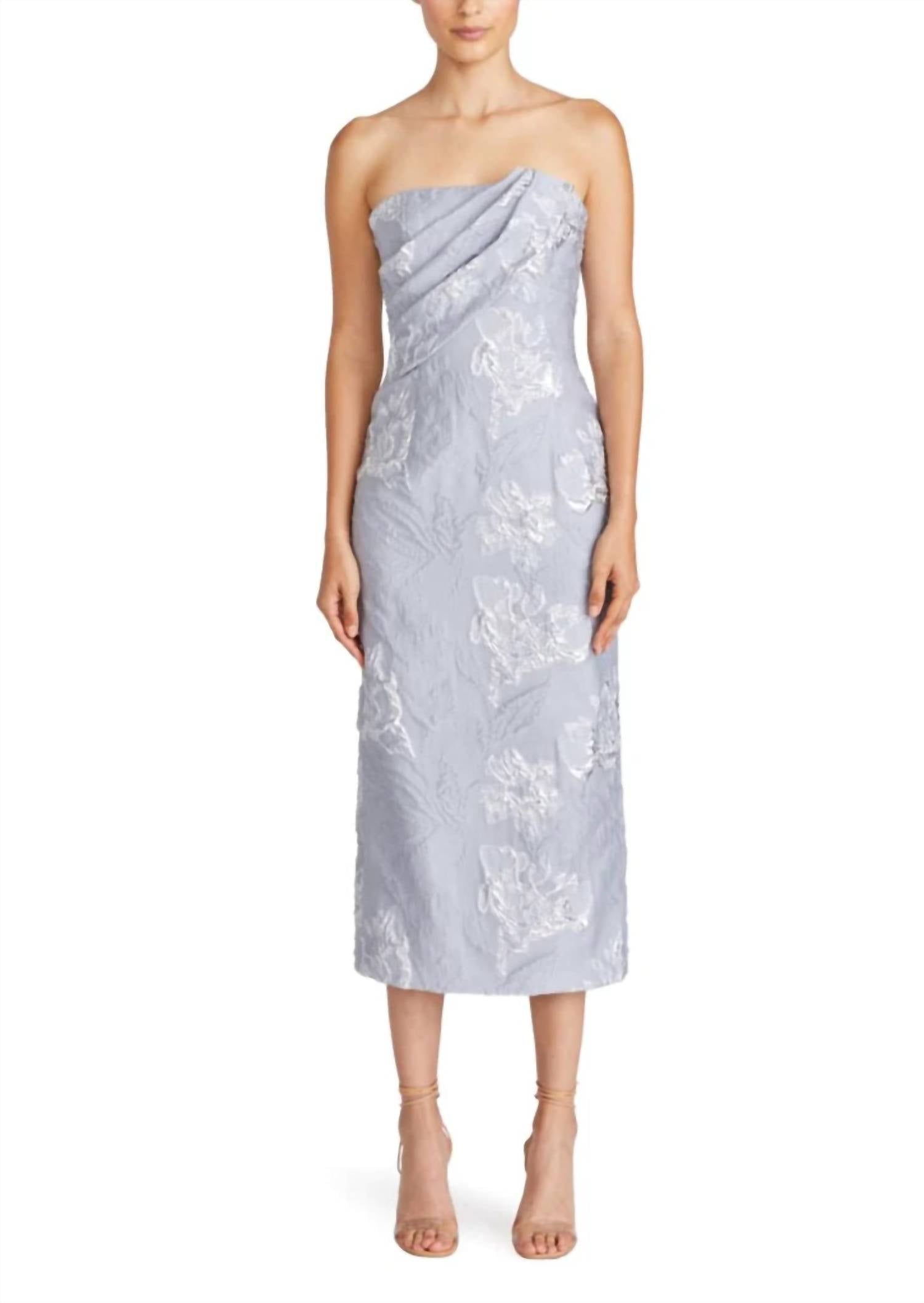 

Платье-миди Jacqueline Jacquard в серебристом цвете Monique Lhuillier, серебряный