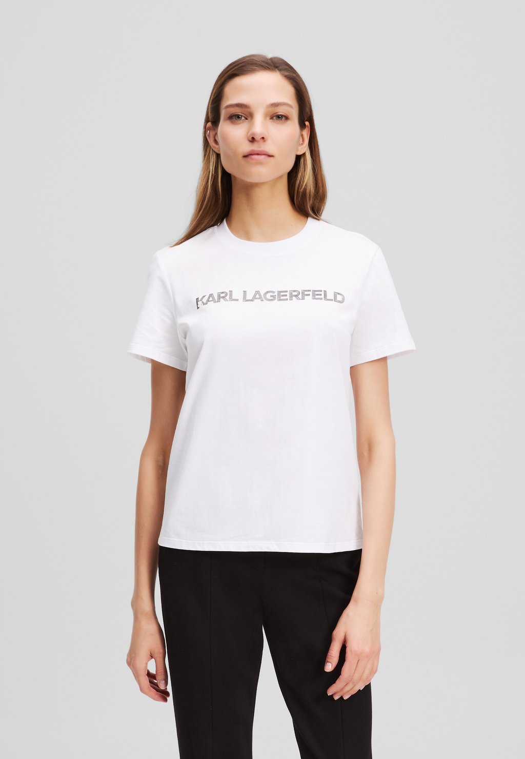 

Футболка с принтом LOGO KARL LAGERFELD, белый