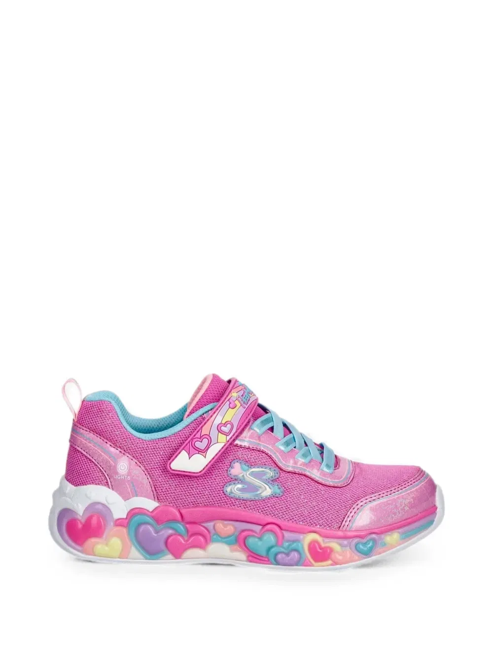 Кроссовки на липучках Heart Lights Skechers, розовый