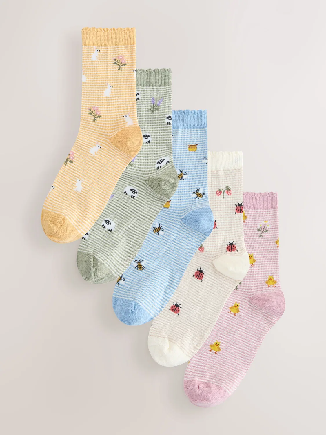 Носки до щиколотки Spring Print 5 пар Next, Spring Print