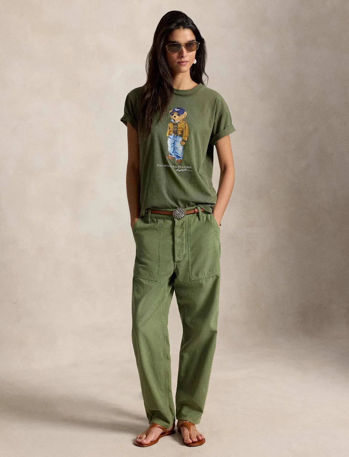 Футболка с принтом Bear Polo Ralph Lauren, Verde — фото 2