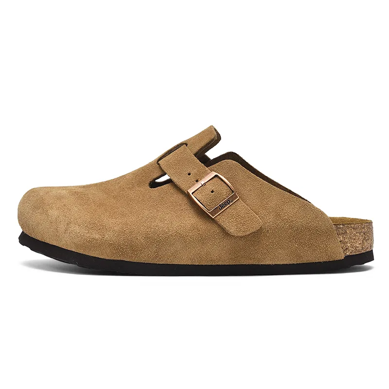 Детские сабо с пряжкой Jeep, закрытый носок, мягкая подошва, Yellow Brown