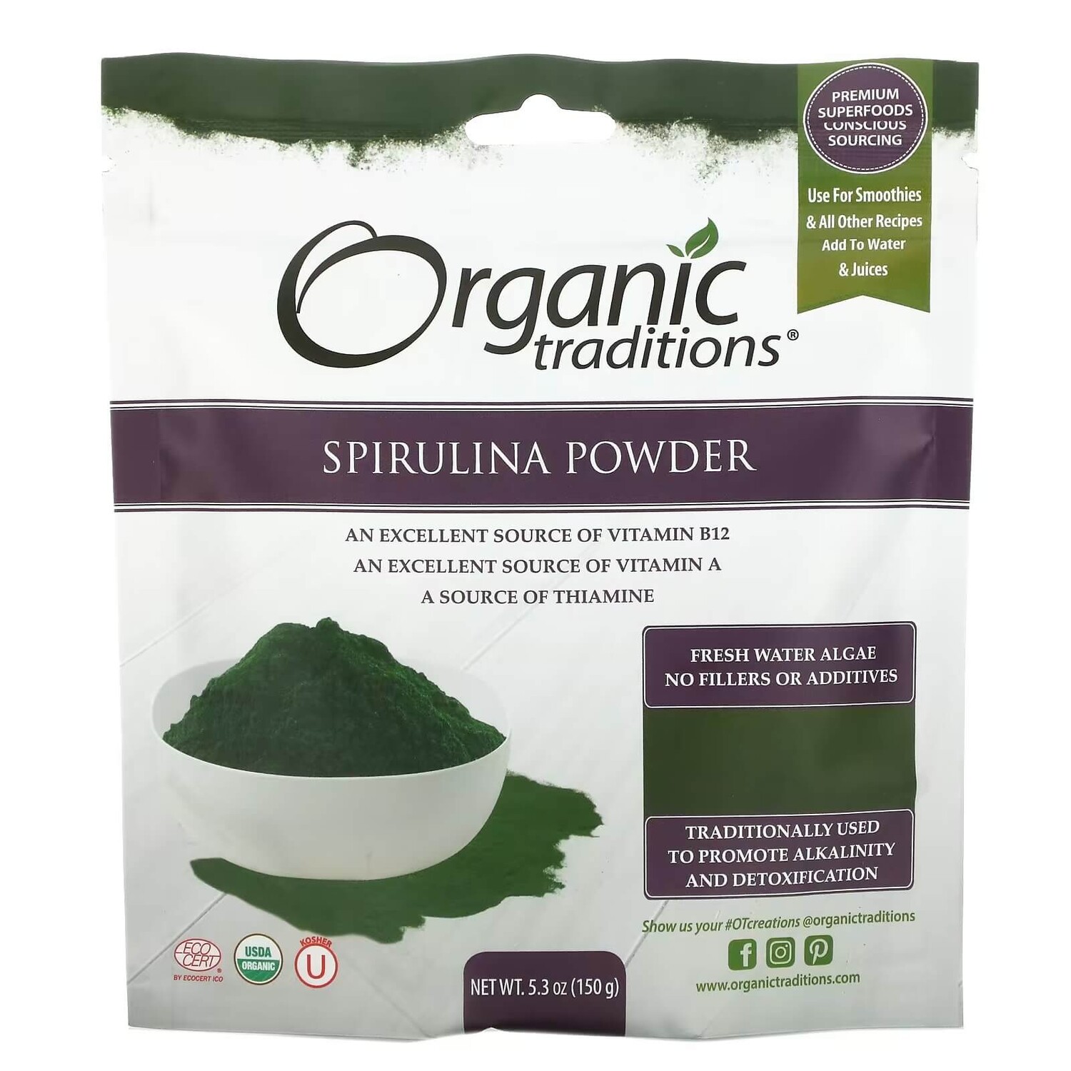 

Спирулина Organic Traditions, 150 г