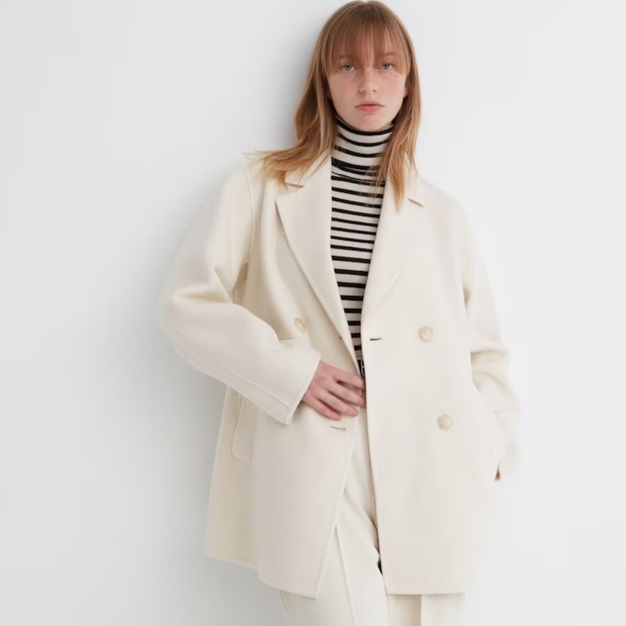 

Пальто Uniqlo Wool Blend, 01 молочно-белый