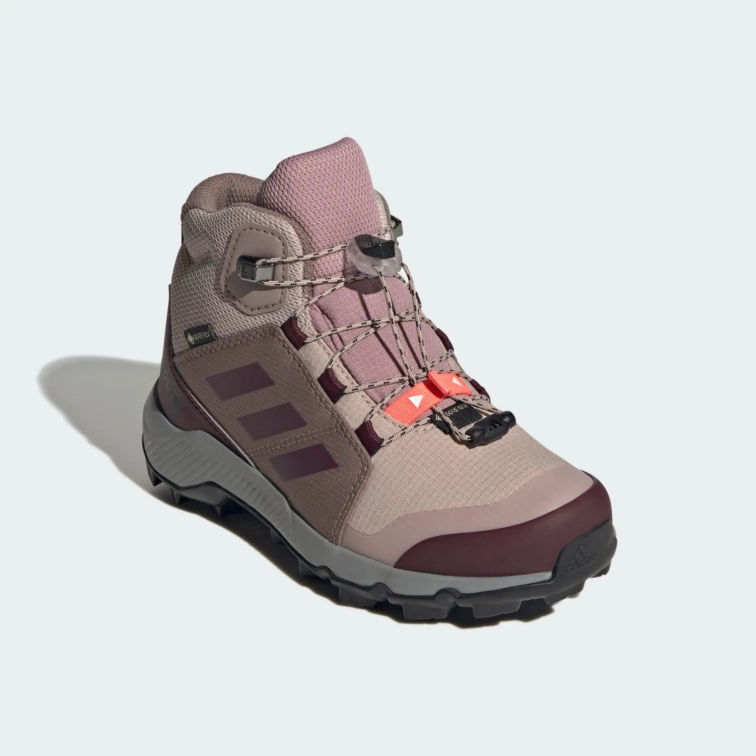 Детские водонепроницаемые ботинки для хайкинга Terrex Mid GORE-TEX Adidas, Malvenfarben Taupebeige Rot — фото 4