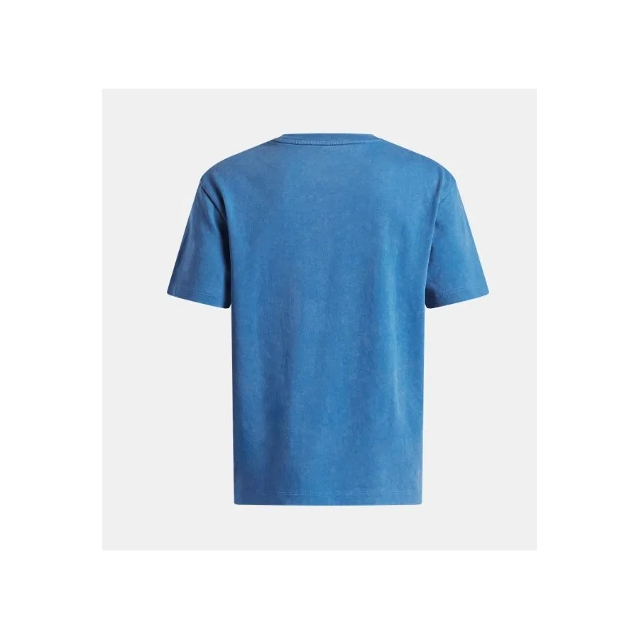 Футболка с коротким рукавом, хлопковая, модель UA Heavyweight Wash, Under Armour, Черный — фото 2