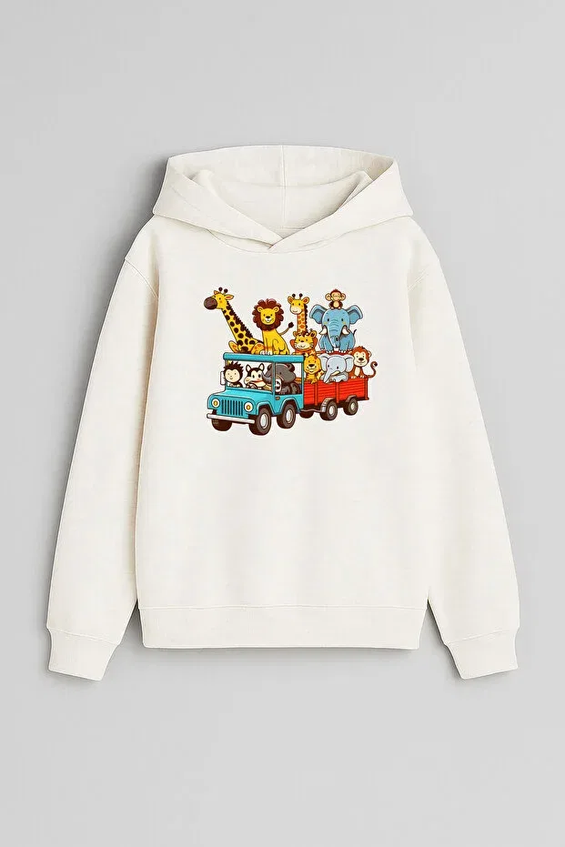 Детские свитшот для девочек с принтом Animal Train Moda, Black
