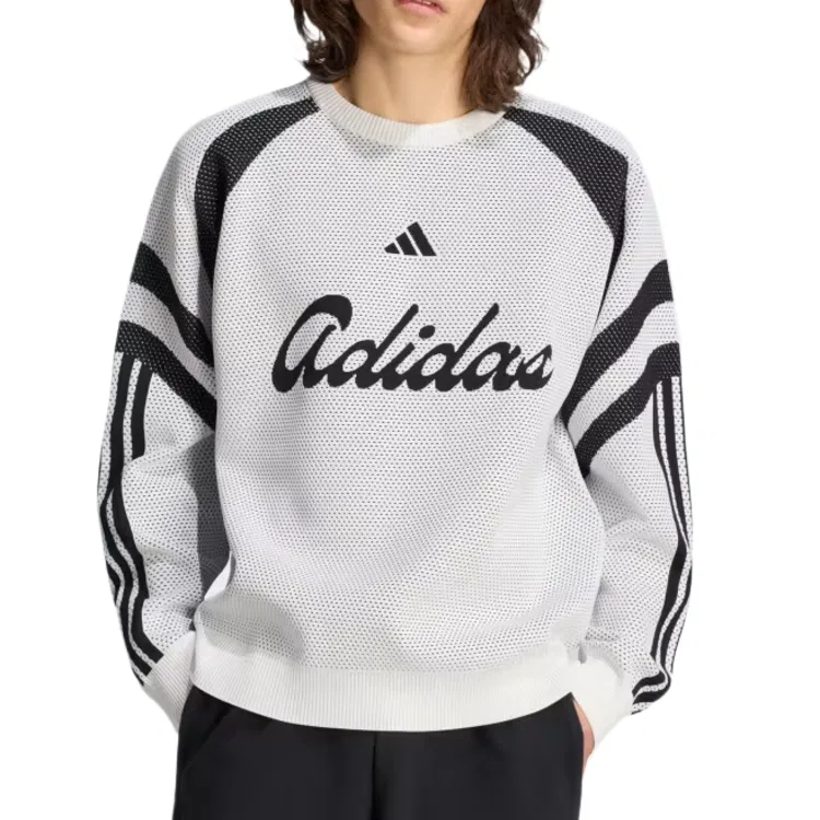Мужской свитшот с круглым вырезом Adidas, White/Black — фото 3