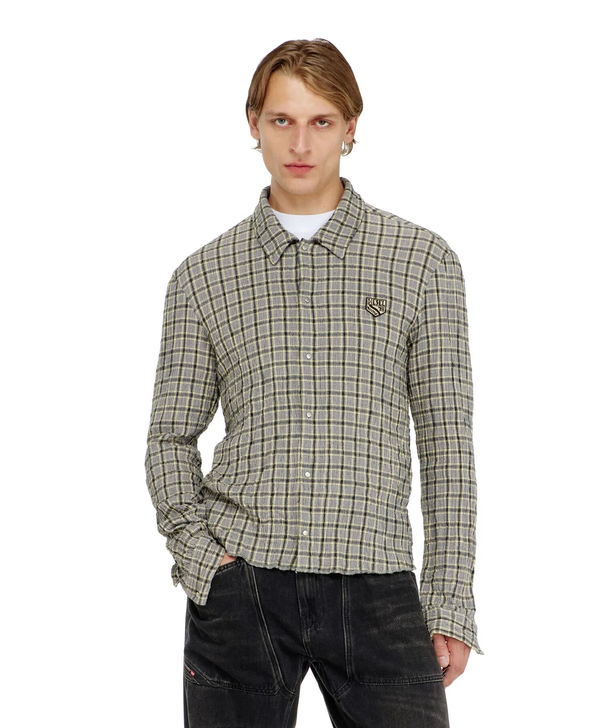 Мужская рубашка с длинным рукавомS-SEERK DIESEL, Grey