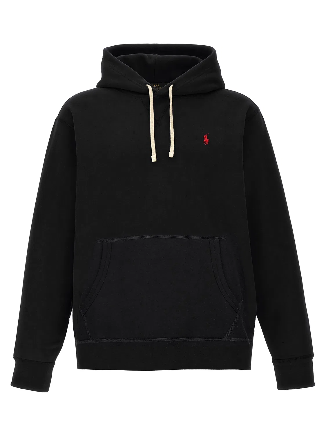 Мужское худи с вышитым логотипом Black Cotton Sweatshirt Polo Ralph Lauren, Black