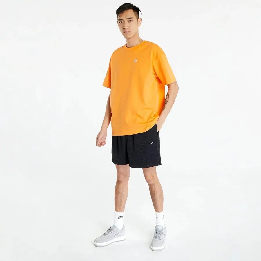 Шорты спортивные с принтом Nike Mesh Short DQ4900-010, Черный — фото 4