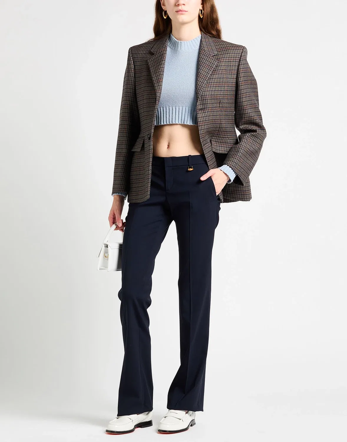 Женские брюки клеш из шерсти Gucci, темно-синий — фото 4