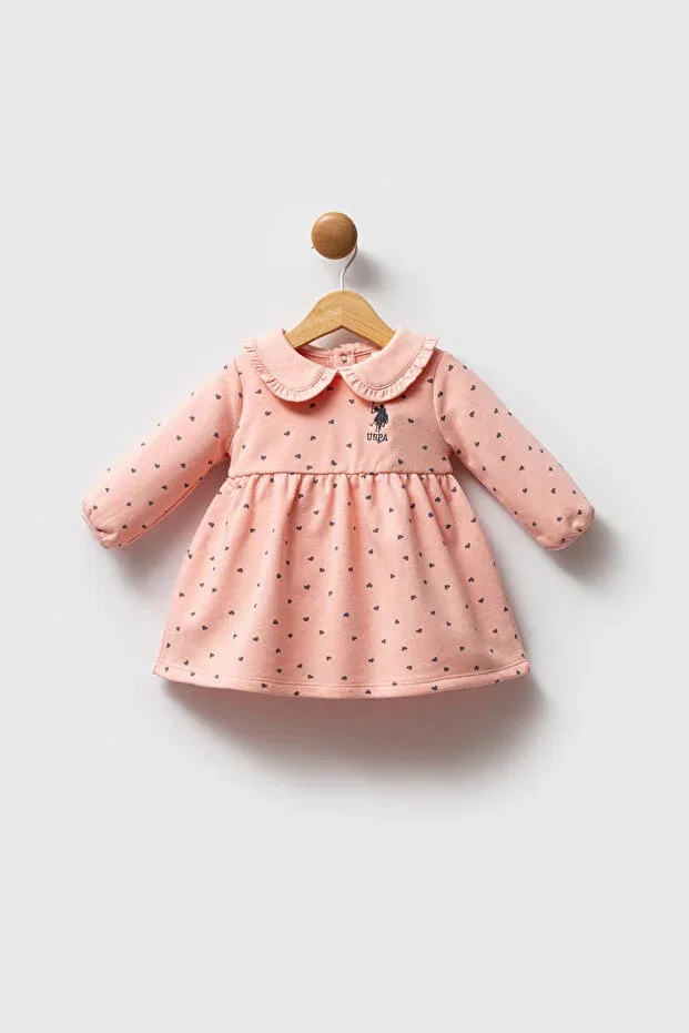 Детское платье для девочек с принтом U.S. Polo Assn., Light Salmon