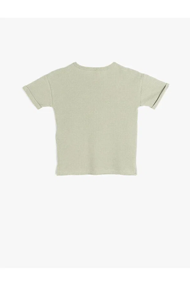 Детская футболка с коротким рукавом хлопковая Basics Koton, Khaki — фото 2