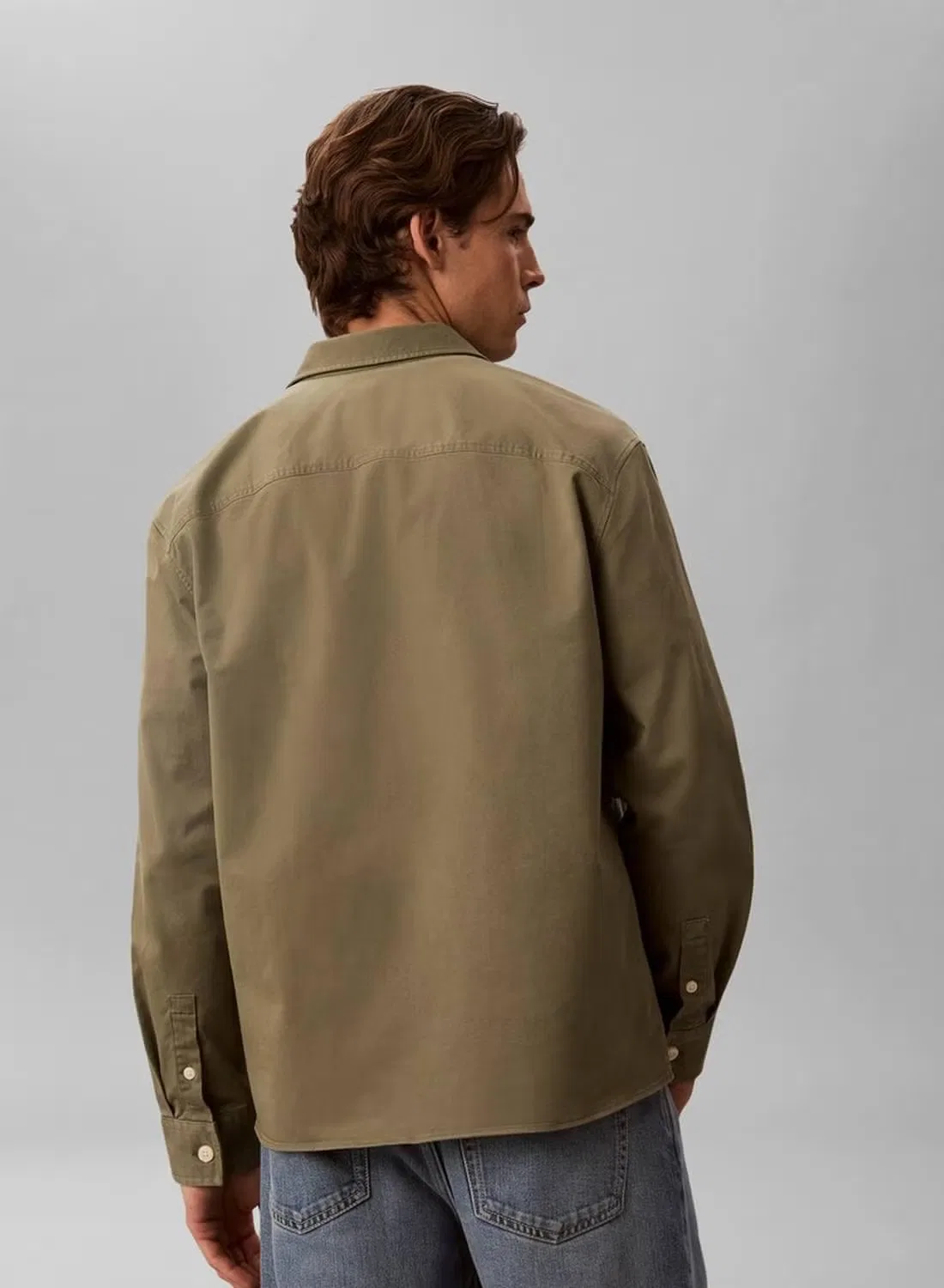 Рубашка утилити на кнопках Comfort cotton utility overshirt Calvin Klein, зеленый — фото 2