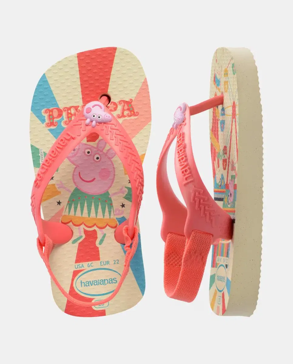 Детские шлепанцы для девочек Peppa Pig Havaianas, Coral / Blanco — фото 4