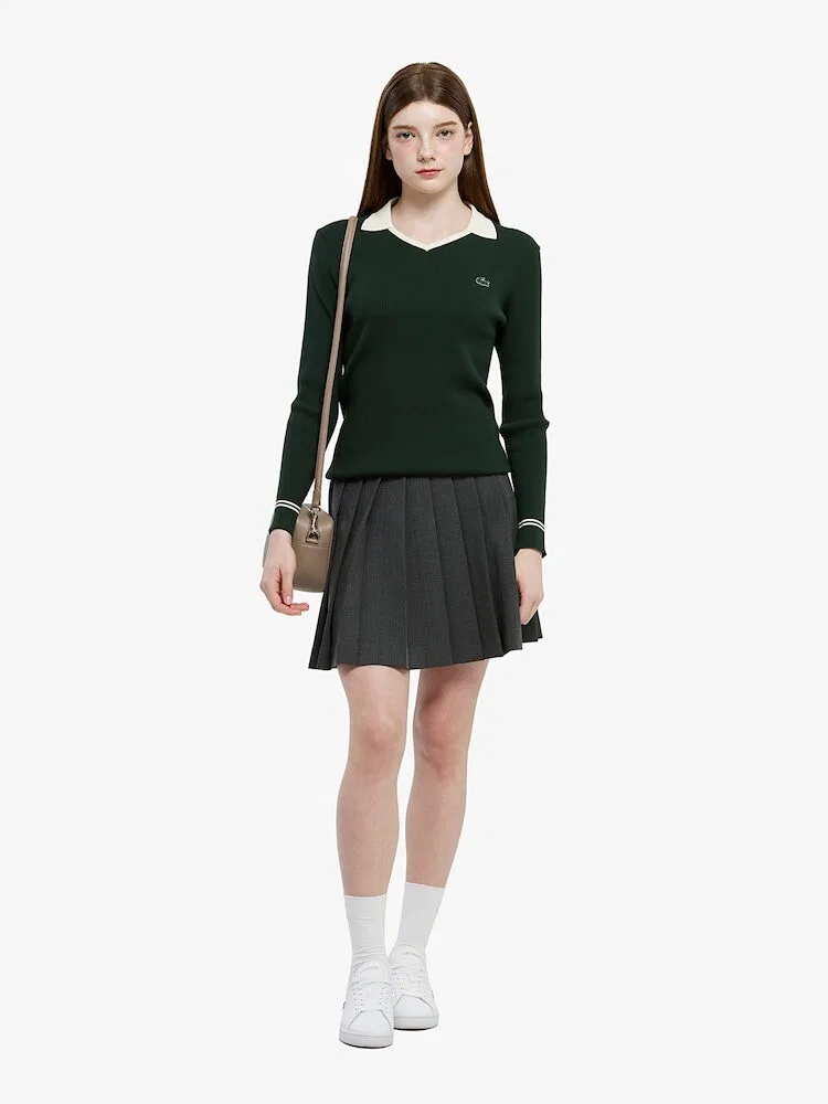 Юбка миди LACOSTE, полиэстер, классическая, черная