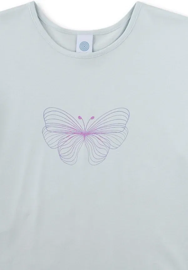 Пижамный комплект с принтом Kurz schmetterling set Sanetta, blau, синий — фото 3