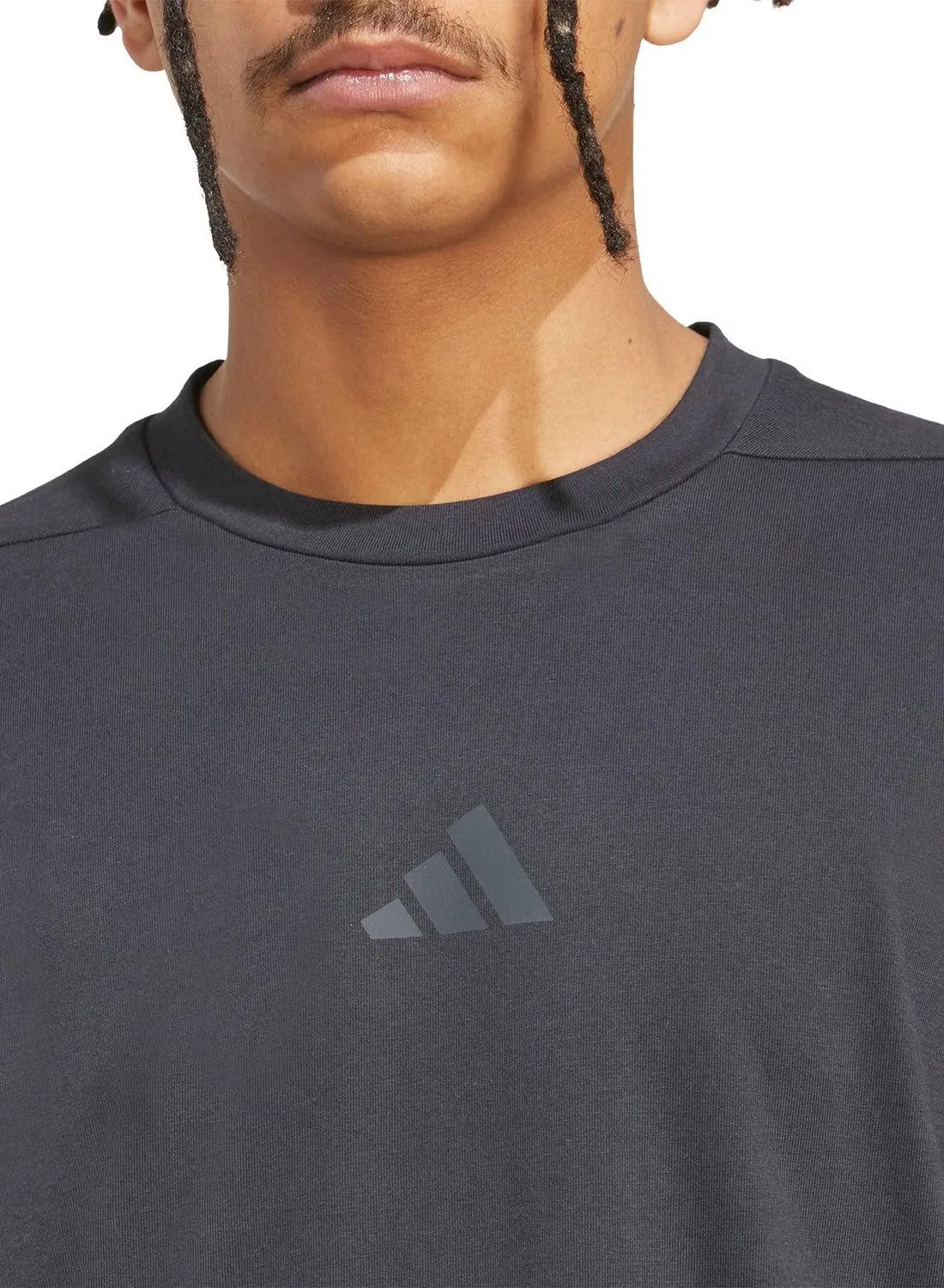 Футболка оверсайз с коротким рукавом Adidas, черный — фото 3