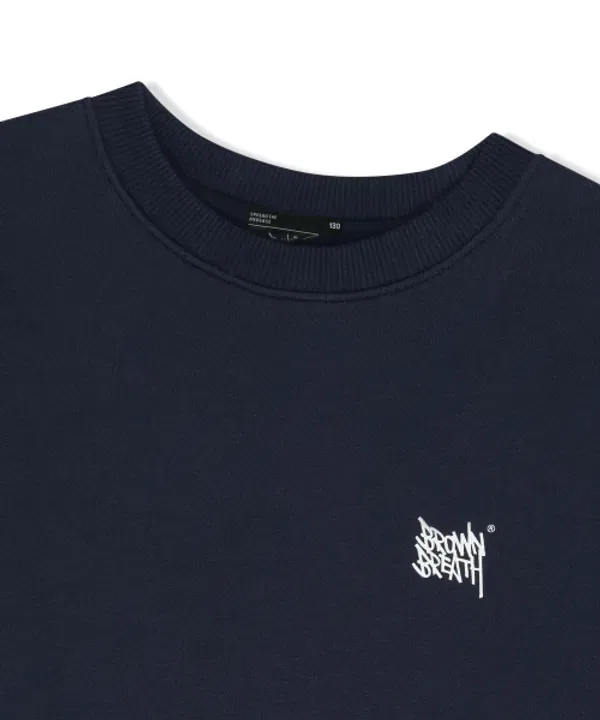 Свитшот детский с надписью, Kids tag crewneck Brownbreath Kids, navy — фото 4
