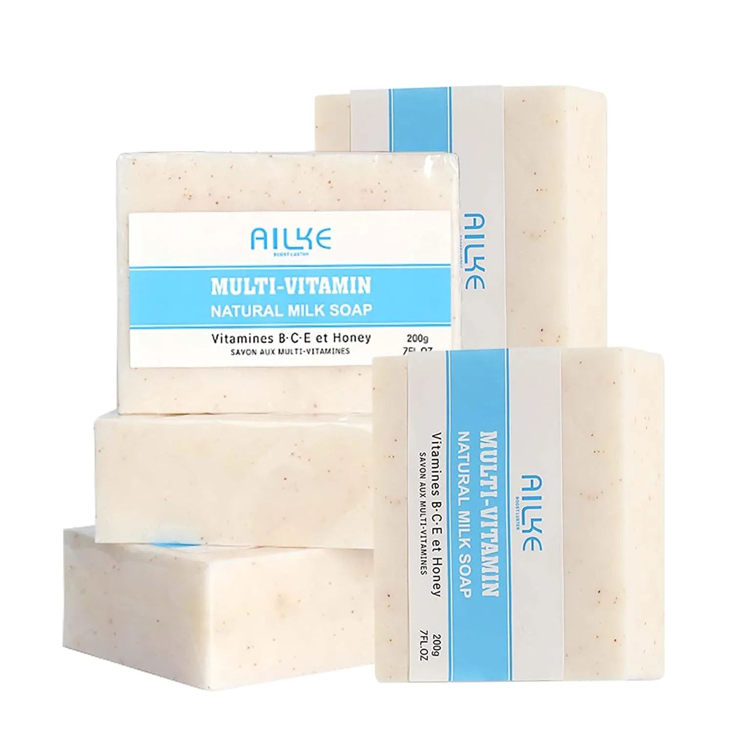 Твердое мыло AILKE Multi-Vitamin Natural Milk Soap, 200г, 5 Items Ailke Boost Luster