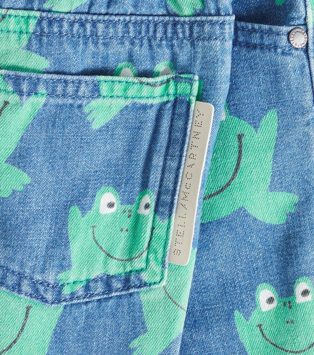 Детские джинсовые шорты с принтом Stella Mccartney Kids, синий — фото 3