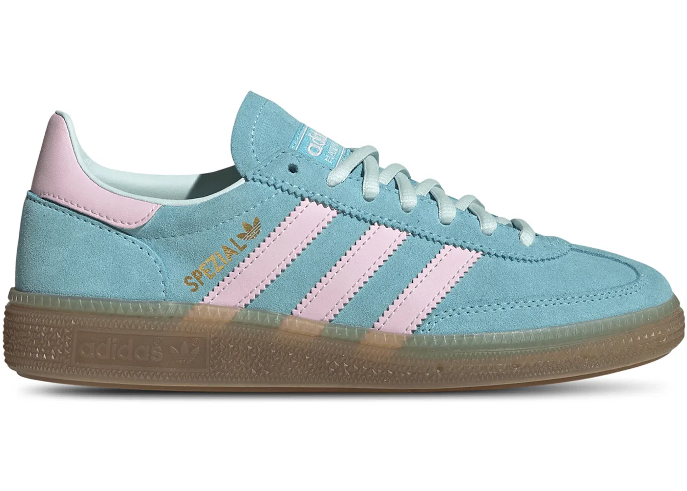 Детские кроссовки для мальчиков с замшевым верхом Adidas Handball Spezial, Pulse Aqua Clear Pink Gum