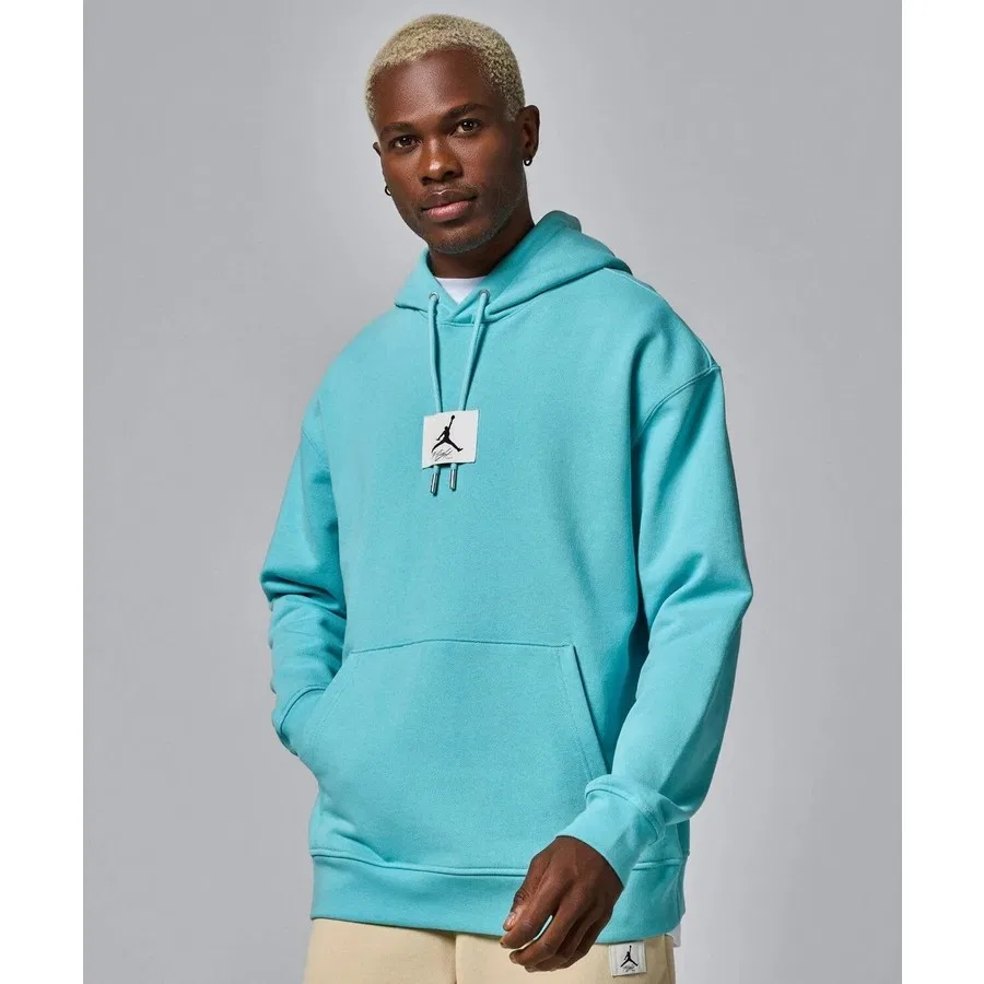 Мужской свитшот из флиса с капюшоном Jordan Fleece Pullover Nike, Бирюзовый