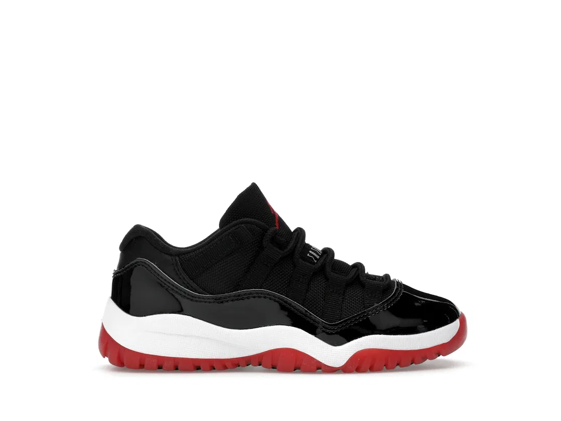 Детские кроссовки баскетбольные с низким верхом Jordan 11 Retro Low, Black/White-Varsity Red