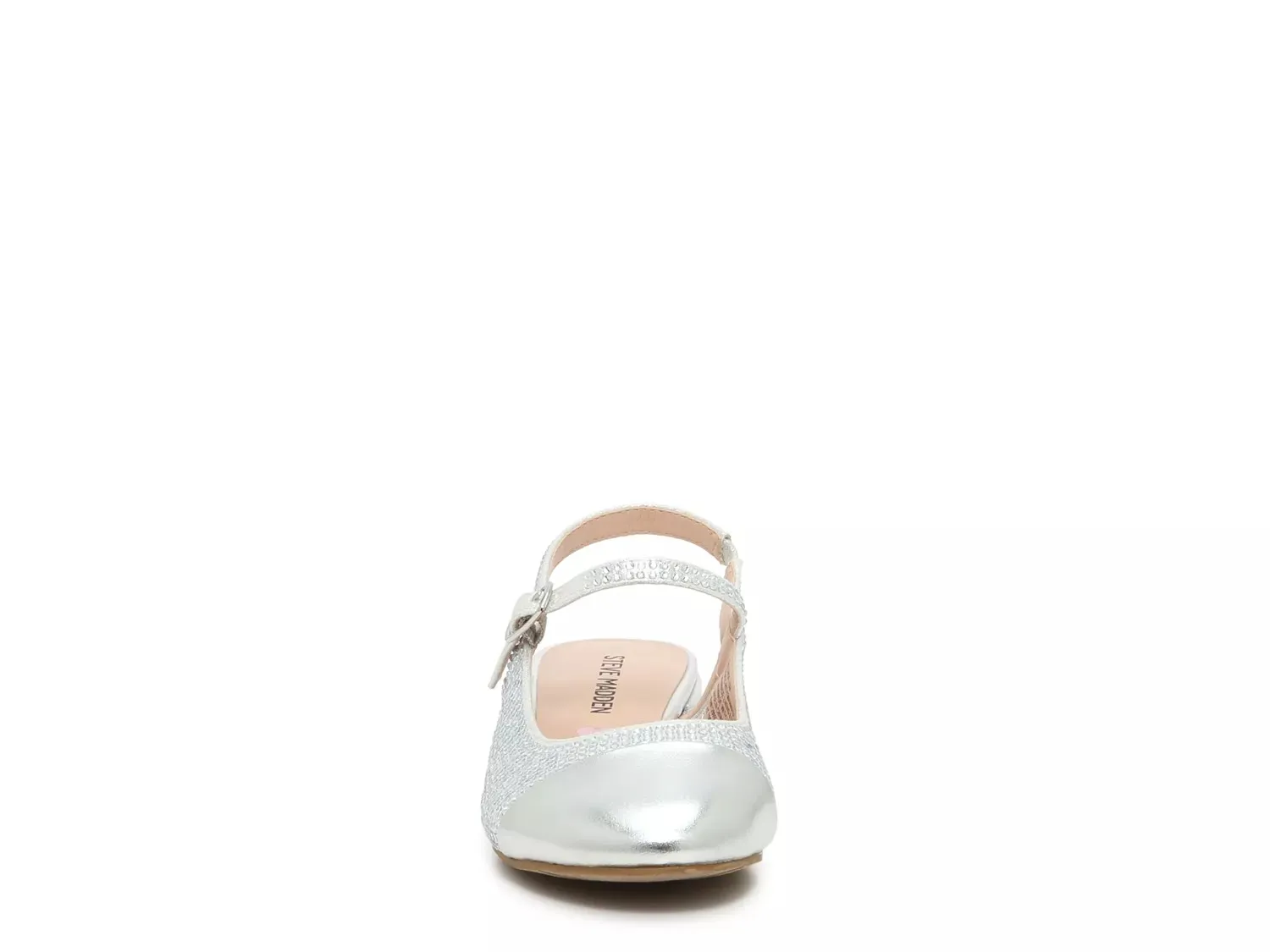 Туфли-лодочки Steve Madden Belinda Slingback Pump - детские, серебристый металлик — фото 2