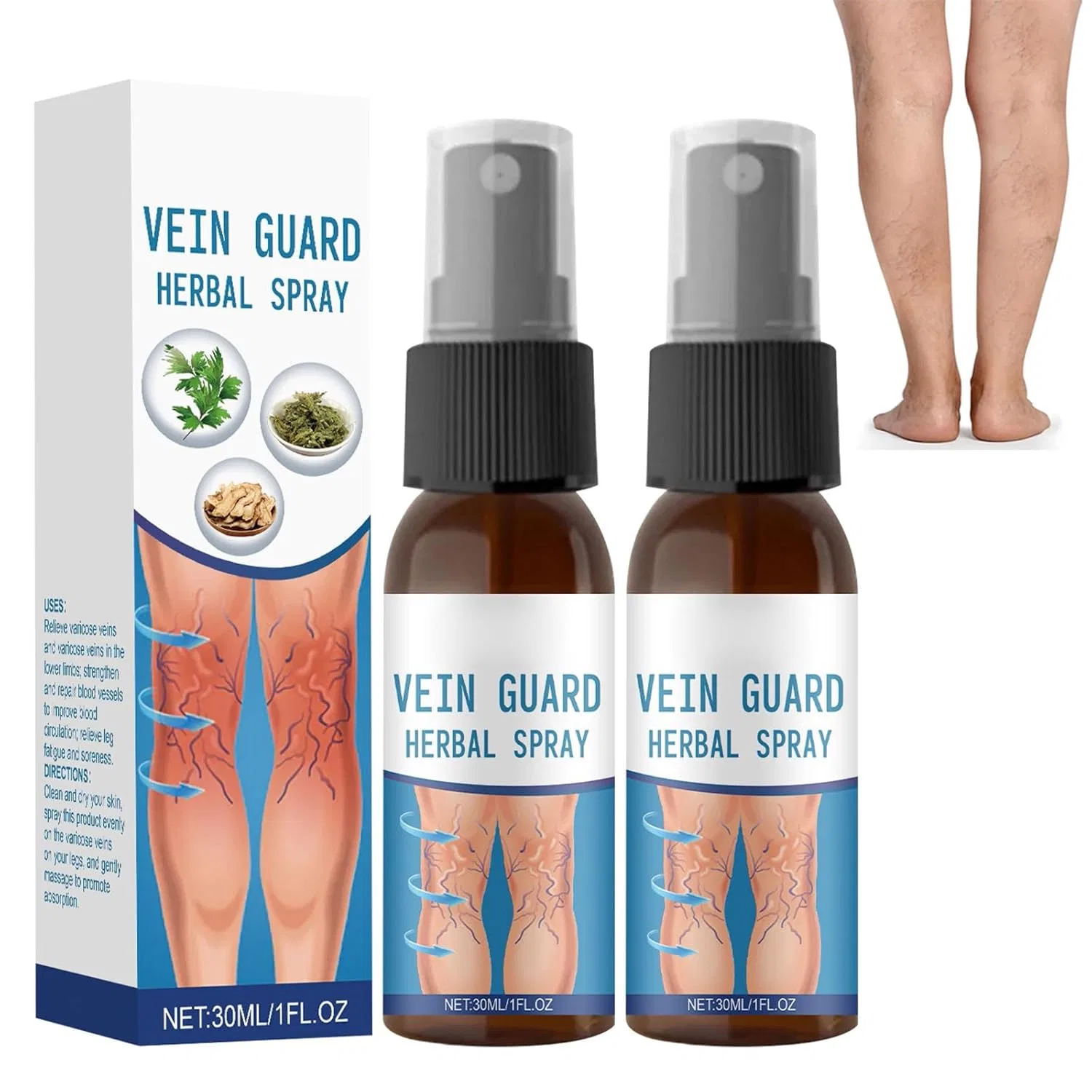 Спрей для ног от варикоза, Herbal Spray, 2 шт, 30 мл Generisch