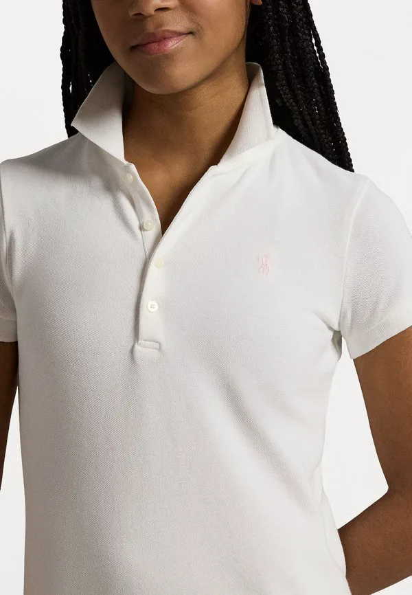 Платье-Поло из эластичной сетки 714y повседневное платье Polo Ralph Lauren, White — фото 4