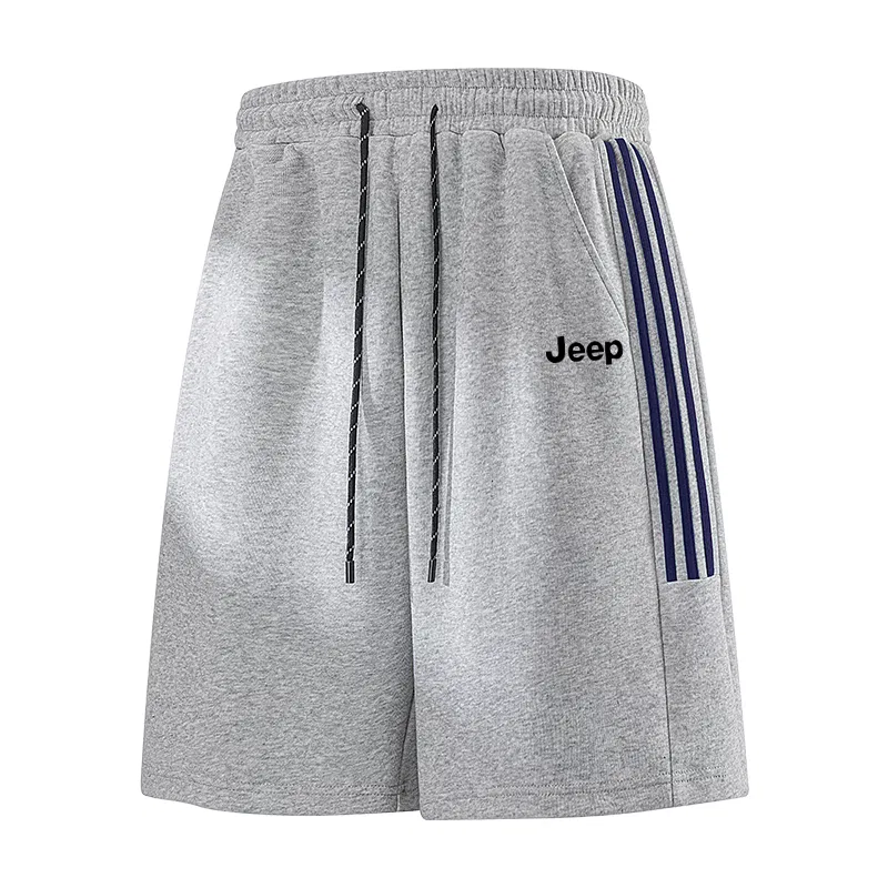 Детские шорты свободного кроя с принтом Jeep, Heather Grey Blue Stripe