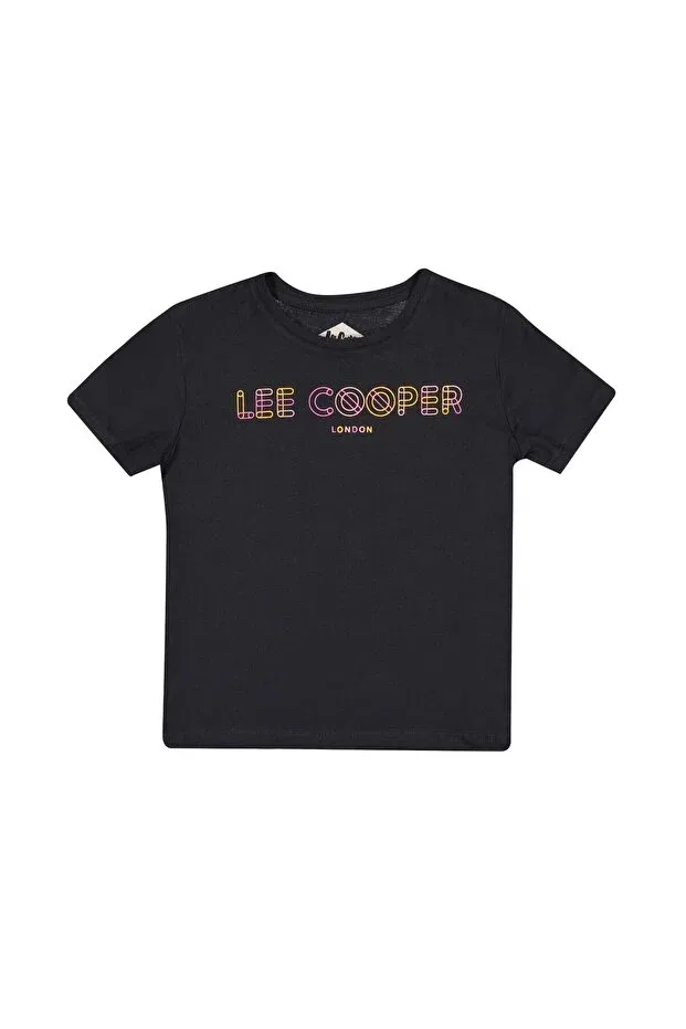 Детская футболка для девочек с принтом Neon Girl Lee Cooper, Black