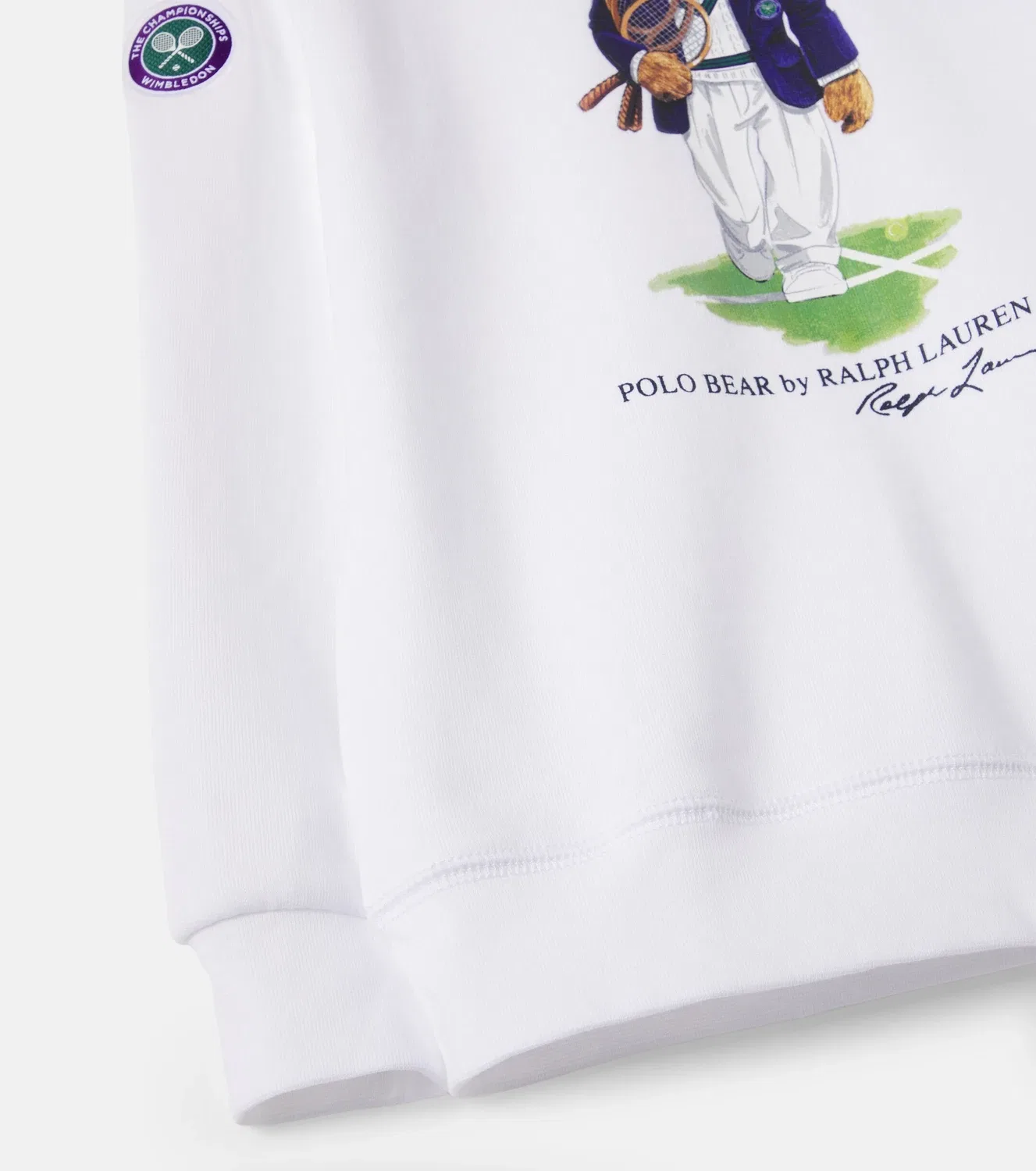 Толстовка из смесового хлопка Polo Bear x Wimbledon, Polo Ralph Lauren Kids, белый — фото 4