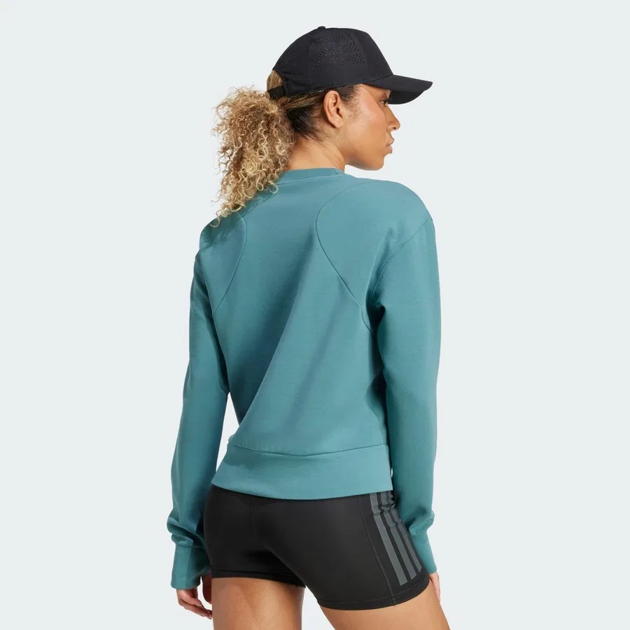 Женский свитшот D4T Knit Crew, adidas, Бирюзовый — фото 2