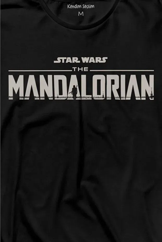 Детская футболка с длинным рукавом с принтом The Mandalorian Baby Yoda Pocket Design Star Wars Kendim Seçtim, Black — фото 2